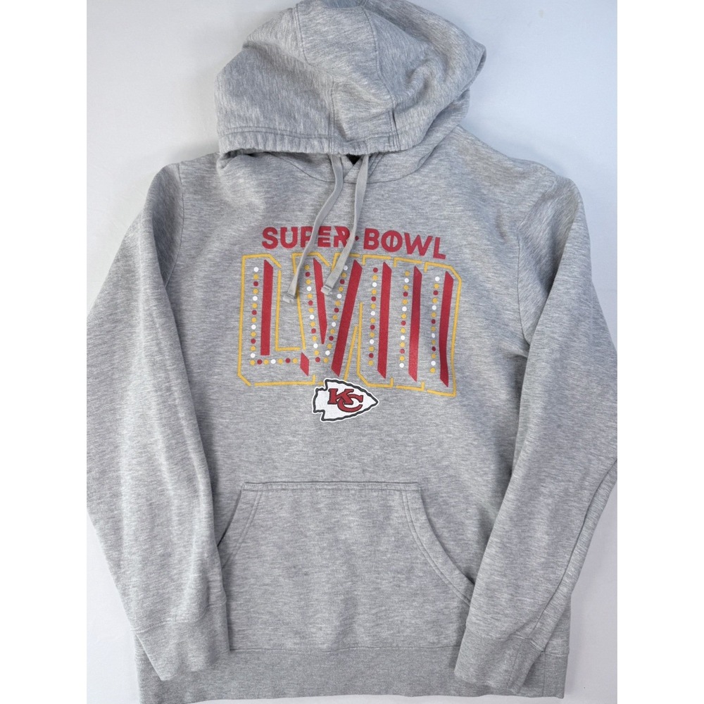 Kansas City Chiefs Super Bowl LVIII 58 Hoodie Fanatics Gray Sweatshirt Men's L